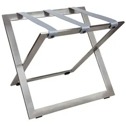 Kofferständer STAINLESS STEEL aus Edelstahl mit Riemen Nylon Grau