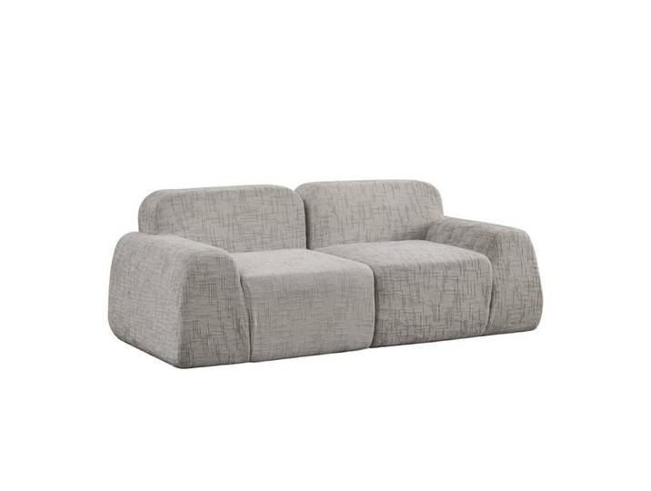 Canapé Compressé 2 places en Chenille Gris Sans Montage - Canapé Loveseat avec Base Antidérapante - Rempli de Mousse HR - Chic
