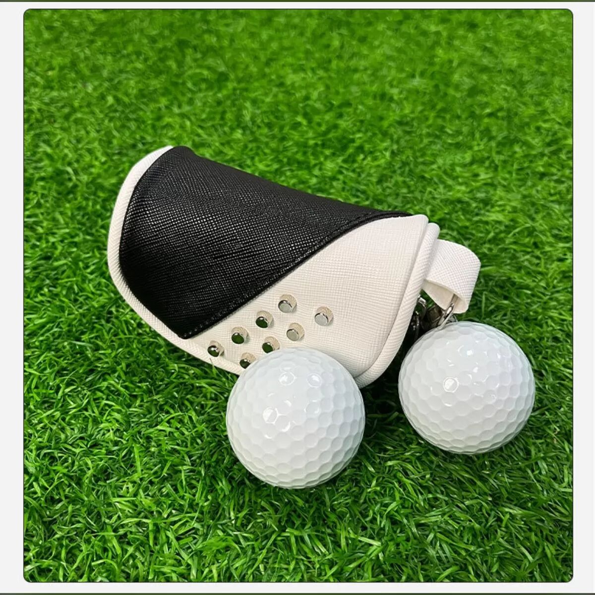 INF Premium PU-Leder Golf Putter Abdeckung – Halbmond Design mit Magnetverschluss