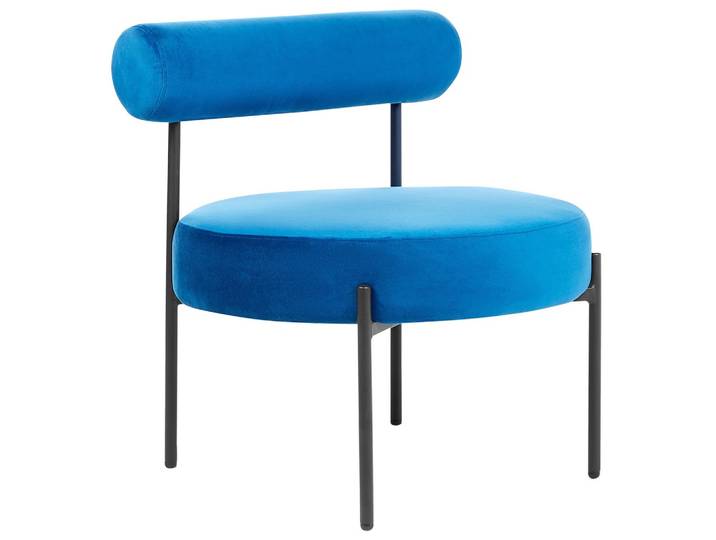 SESSEL Samtstoff Blau Alpha