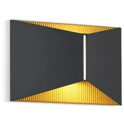 Helestra LED-Aussenwandleuchte Vid Aluminium Gold, Schwarz Gold /