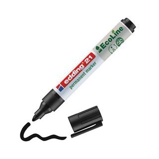 edding 21 EcoLine Permanentmarker schwarz 1,5 - 3,0 mm, 10 St.
