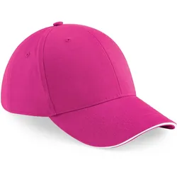 Beechfield Unisex 6-Panel Sandwich Kappe 'Athleisure' Klassische Cap B20 fuchsia/white one size