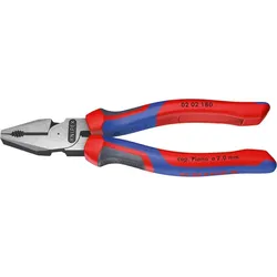 KNIPEX Kraft Kombizange 180mm Mehrkomponenten-Hülle schwarz atramentiert 02 02 180