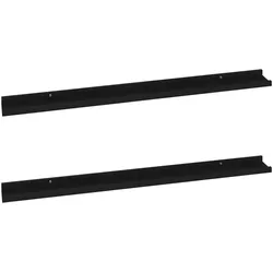 vidaXL Wandregale 2 Stk. Schwarz 100x9x3 cm