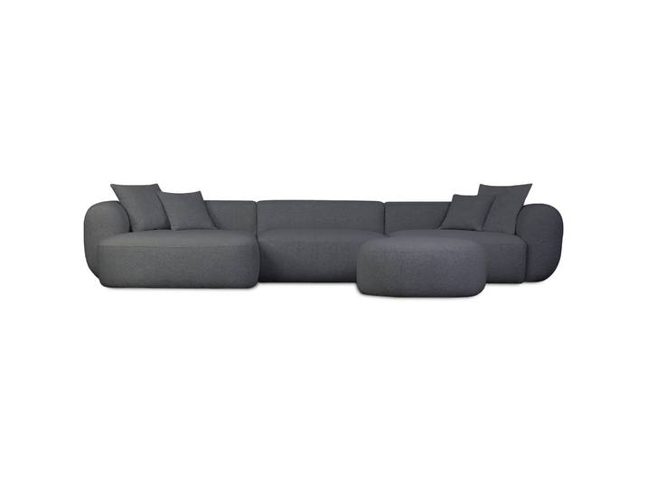 Großes L-förmiges Baomi Modul-Ecksofa mit Hocker, linksseitig,