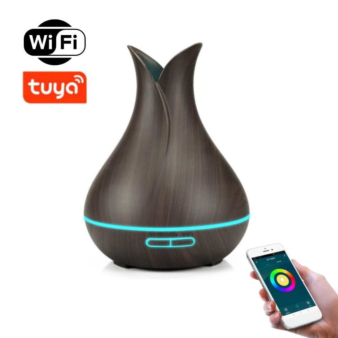 BOT Smart aroma diffuser B5 - donkerbruin hout, 400 ml