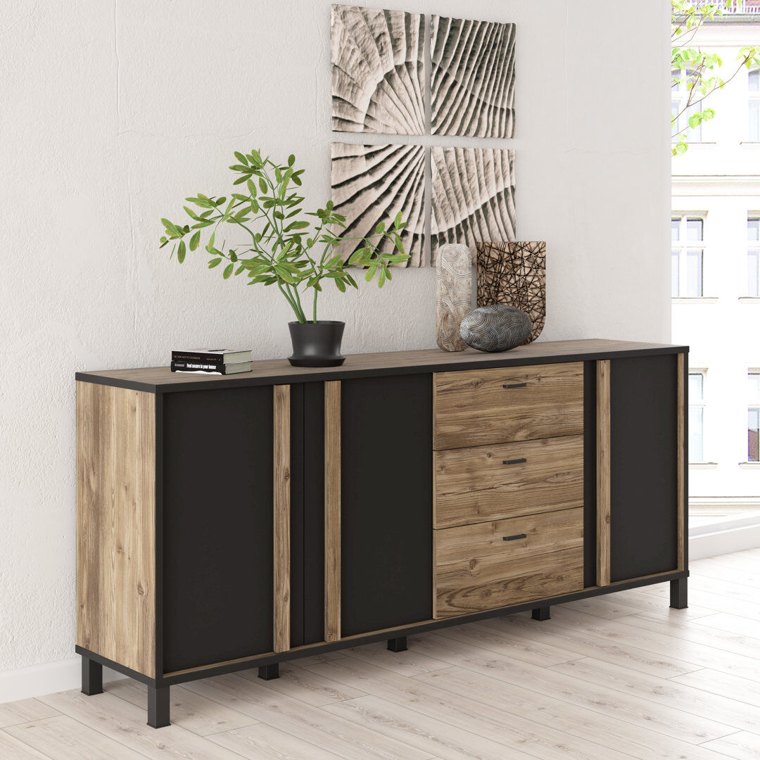 Borough Wharf Caramont 199.5cm Sideboard Brown;Black 85.2cm H X 199.5cm W X 42cm D