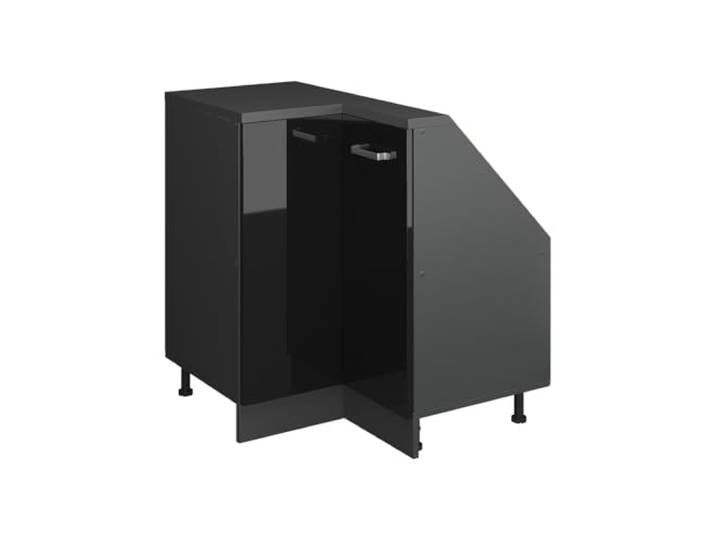Vicco Dachschrägenschrank Eckschrank Rion, Schwarz Hochglanz/Anthrazit 75.6 x 46 cm