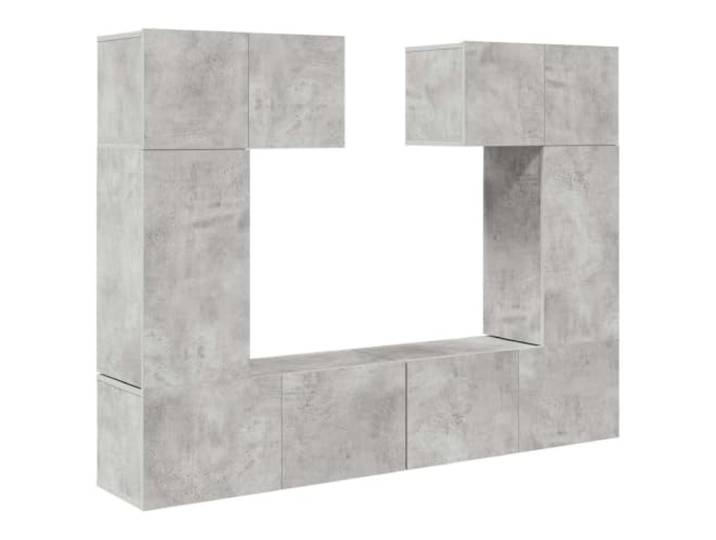 Makastle 6-TLG. TV-Schrank-Set Betongrau Holzwerkstoff