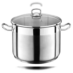 GSW Jumbotopf Profi 26 x 18 cm mit Glasdeckel, 10 Liter, induktionsgeeignet, backofengeeignet bis 240°C
