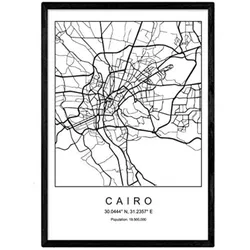 POSTER Kairo Stadtkarte – Nordisch A3 Rahmenlos