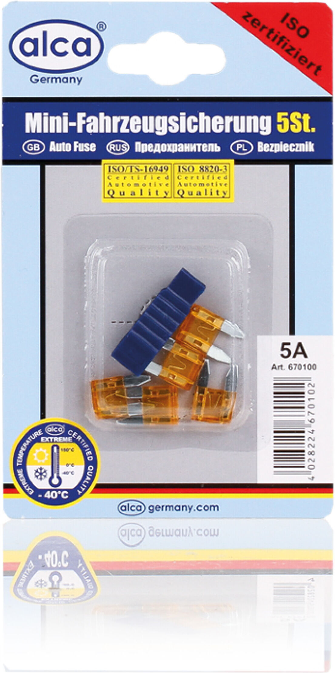 Alca Sicherung Mini-Sicherungen 5 A 5st. Blister 670100