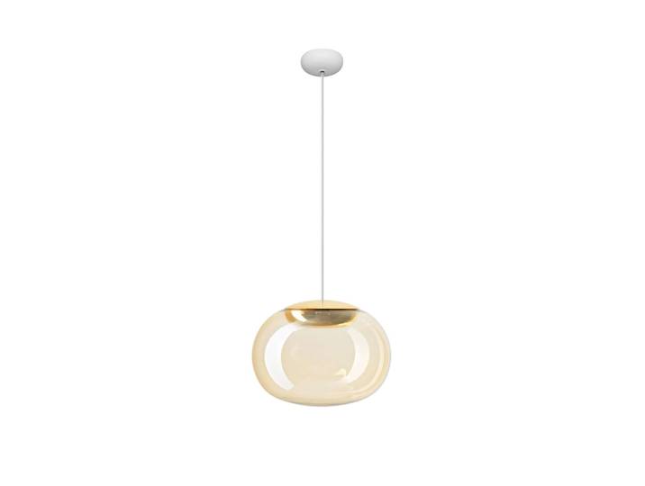 Suspension LED La Mariée, dorée/blanche, Ø 28 cm - Stilnovo - Salon / séjour - Design - Verre - À ampoule unique