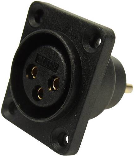 Cliff CP30070 XLR-Steckverbinder Flanschbuchse, Kontakte gerade Polzahl: 3 Schwarz