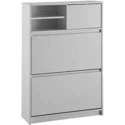 KADIMA DESIGN Schuhschrank Weiß 71x110x24 cm Schuhkipper Geschlossen, Schuhkommode Modern, Flurschrank mit Ablage, Schuhaufbewahrung Flurkommode für Schuhe