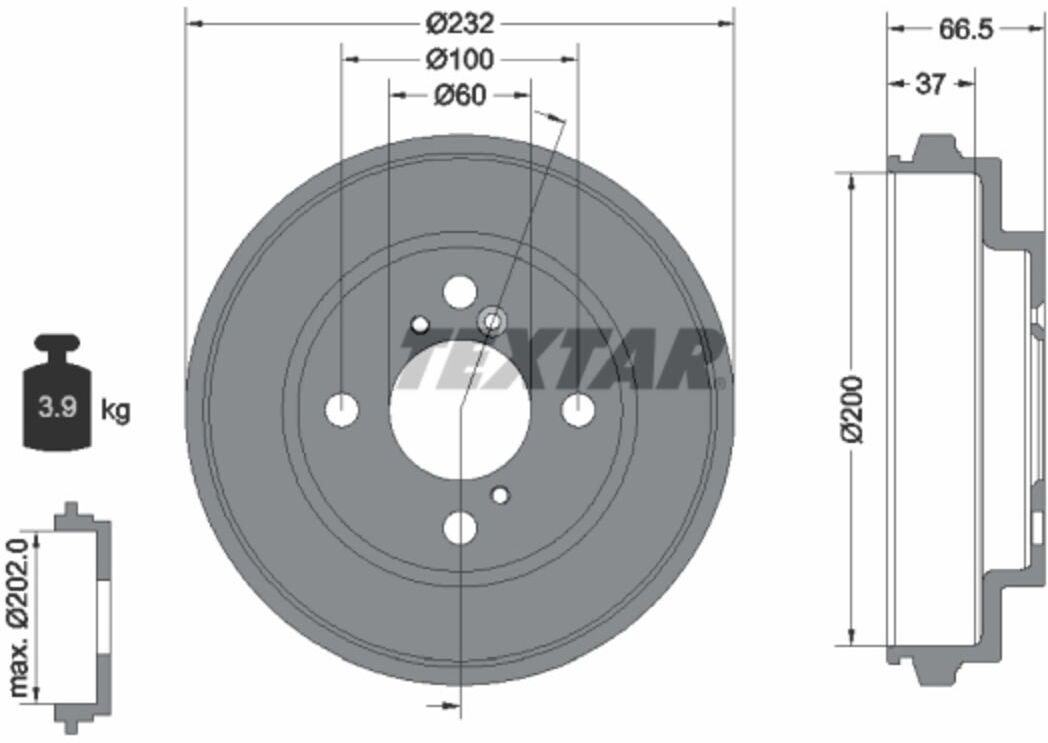 Bremstrommel TEXTAR 94044300
