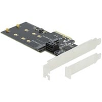 3 Port SATA + M.2 Key B PCIe x4 Low Profile, Schnittstellenkarte