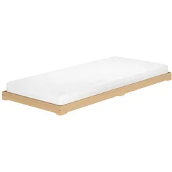 Erst-Holz Niederflurbett Bettrahmen Studenten Futon Bodenbett 100x200 Buche Massivholz V-60.66-10 Rollrost und Matratze inkl.