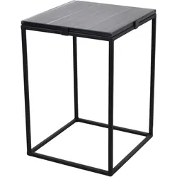 LOFT42 Marmor Beistelltisch Quadratisch Schwarz - Metall - Marmor - 32x32x46