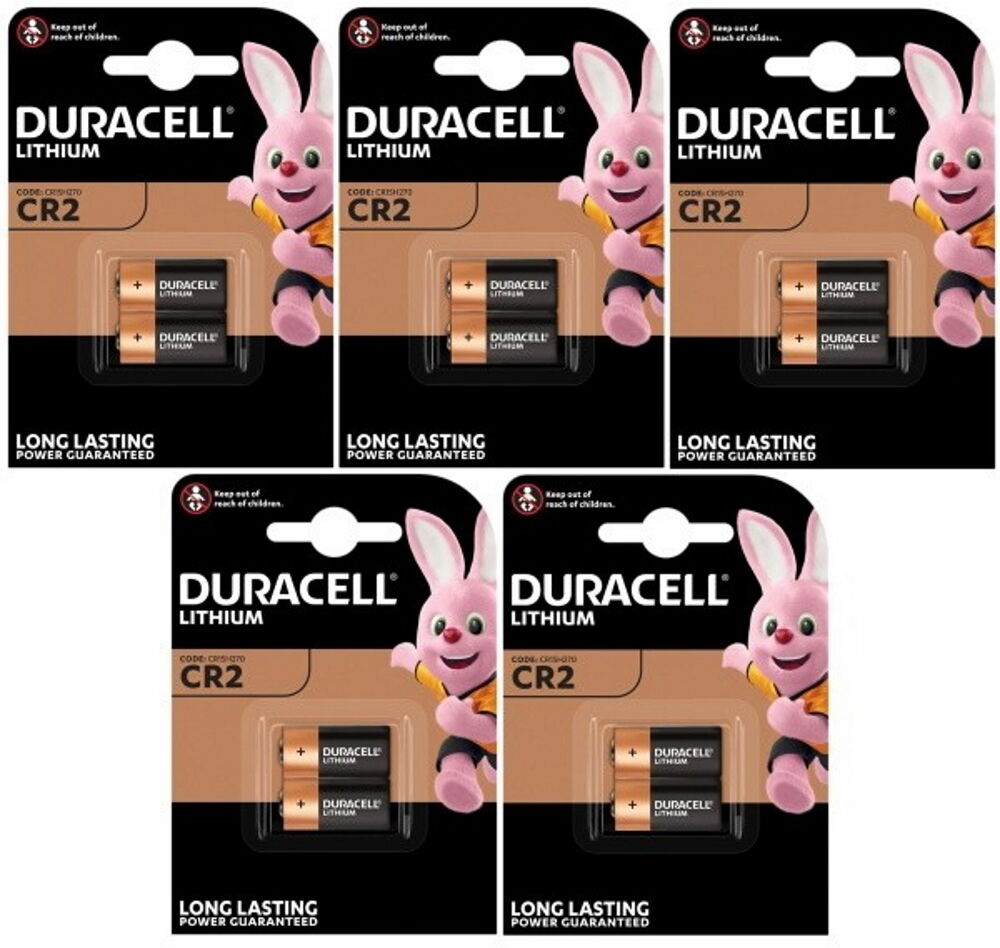 Box of 10 x Duracell CR2 DLCR2 DL-CR2 3v Lithium Batteries