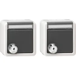 Gira Set 2x SCHUKO KD Schloss gleich + BSF WG Aufputz 456030