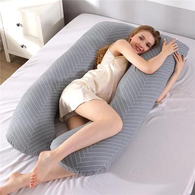 Uplift Essentials Pregnancy Pillow Full Body Maternity Support For Sleeping And Nursing stripe