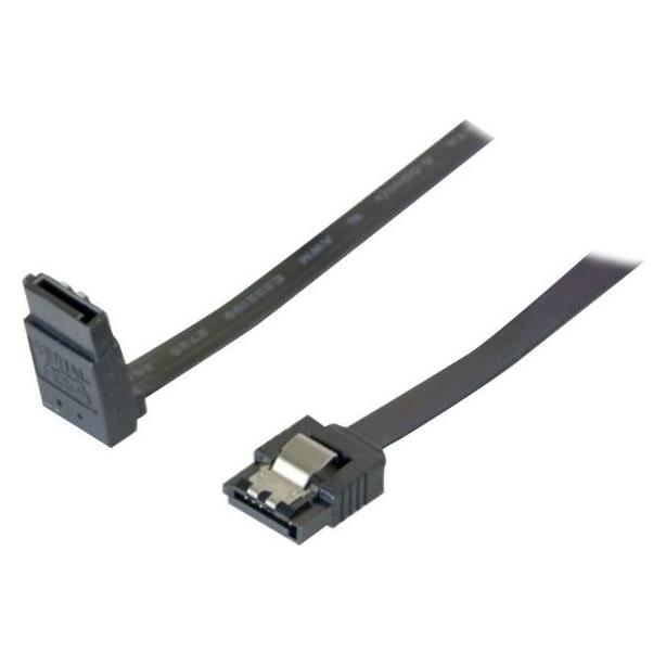 Exertis Connect SATA III Kabel, 6 Gbit/s, 7pol SATA St. / 7pol SATA St., abgewinkelt, mit Verriegelung, ca. 0,5 m zu (50 cm, SATA III) (314037)