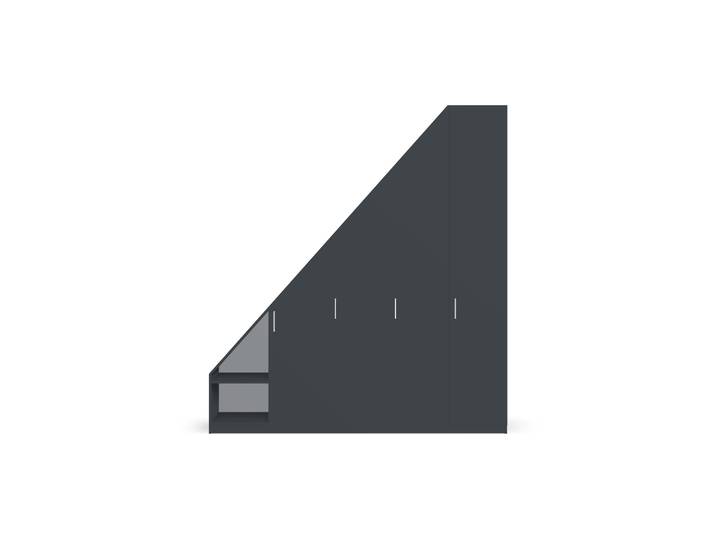 Pickawood™ Schlichter Dachschrägen(-)schrank Premium Dekore Schwarz