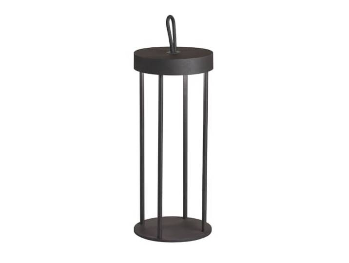 easy! BY FHL Outdoor Tischlampe KANTE 36cm Schwarz ohne Strom mit Akku & USB Kabel