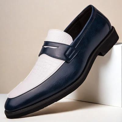 LightInthebox Red and White Faux Leather Loafers for Men - Stylish Two-Tone Dress Shoes for Business and Special Events