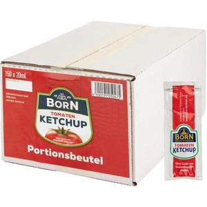 Born Ketchup Tomatenketchup, Tomatenmarkanteil 84%, je 20 ml, 150 Portionsbeutel