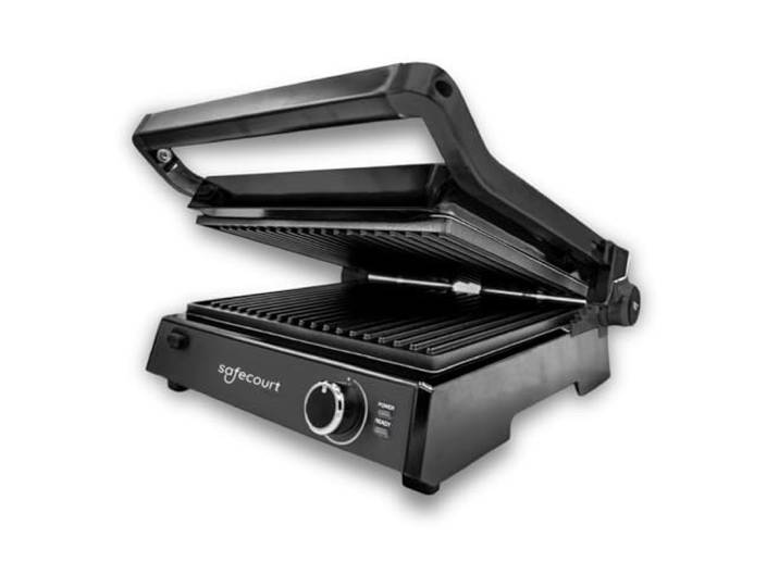 Safecourt Sandwichmaker 3 in 1 Kontaktgrill abnehmbare Platten - Sandwichtoaster [XXL Grillfläche & BPA-frei] - Sandwich- & Paninitoaster schnelle Zubereitung, spülmaschinenfest - Panini Grill schwarz