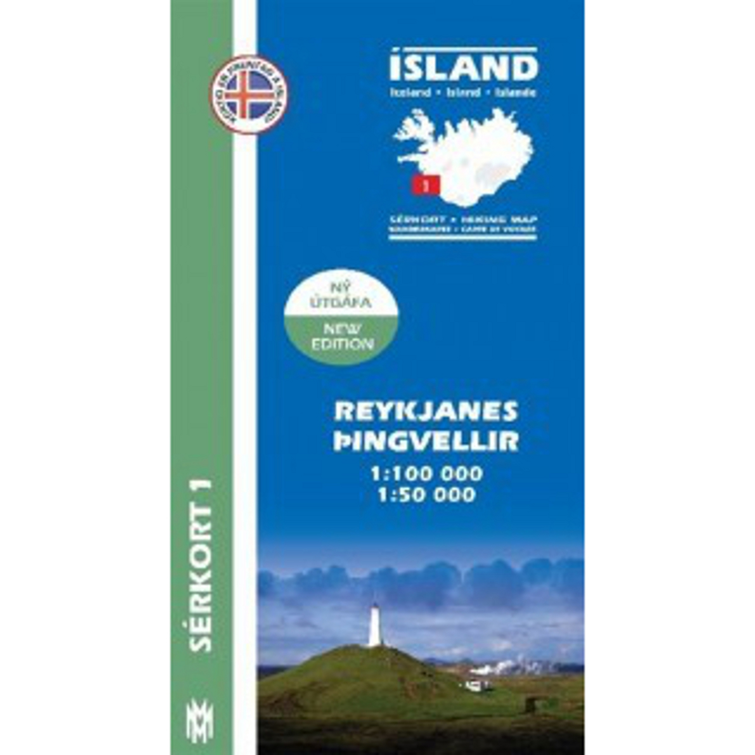 Mal og menning Island Serkort 1 Reykjanes-Pingvellir Topografische Karten