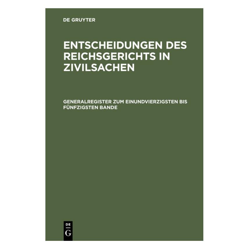 De Gruyter Generalregister zum einundvierzigsten b (Deutsch, Hardcover) (67778066)