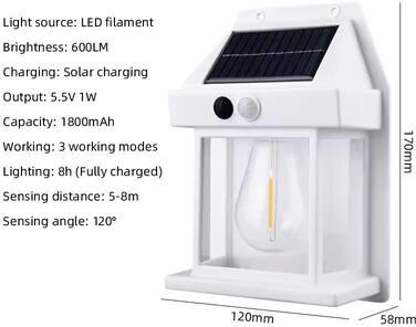 Inspired Living SolarGuard Motion Sensor Solar Wall Light Waterproof Exterior Dusk to Dawn Security Lamp white 2pcs