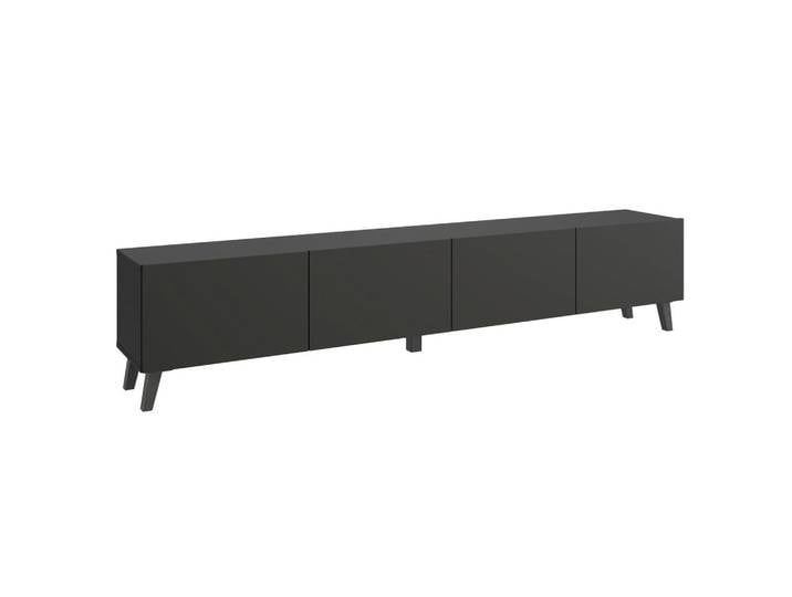 P & B Lowboard, Schwarz, Kunststoff, 190x40x32 cm, Fsc, stehend, Wohnzimmer, Wohnwände, Lowboards, Lowboards stehend