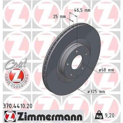 Zimmermann Bremsscheibe [Hersteller-Nr. 370.4410.20] für Mazda