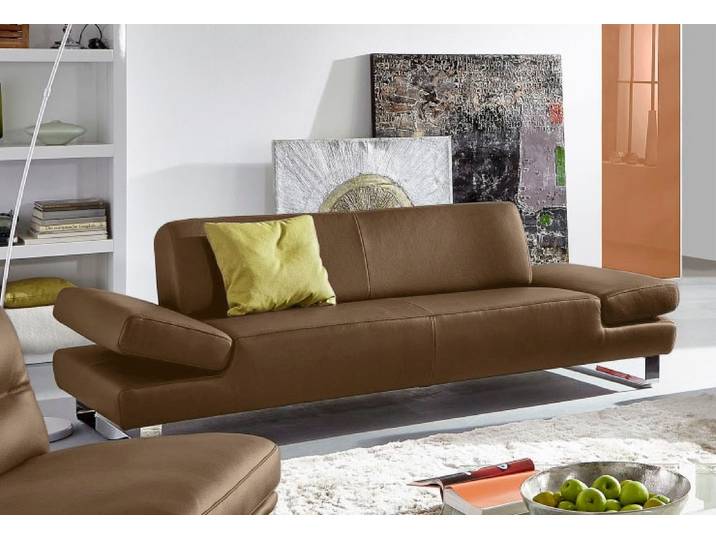 2-Sitzer Sofa, Longlife Xtra-Leder Z69, Fango Braun, 202×101 cm, Vintage-Stil, W.SCHILLIG