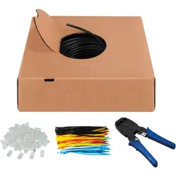 GOOBAY 94399 - CAT.6 Outdoor Netzwerkkabel-Set, U/UTP, 305 m, schwarz