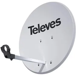 Televes Satelittenschüssel (Parabolantenne, 38 dB, DVB-S / -S2), SAT Spiegel + SAT Antennen, Weiss