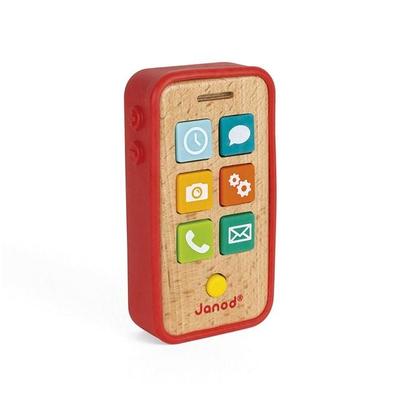 Holz-Smartphone mit Sound & Silikonhülle – Rollenspiel ab 18 Monaten