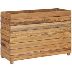 Helloshop26 - Hochbeet für Pflanzen und Blumen 100 x 40 x 72 cm recyceltes Teakholz und Stahl 02_0000897