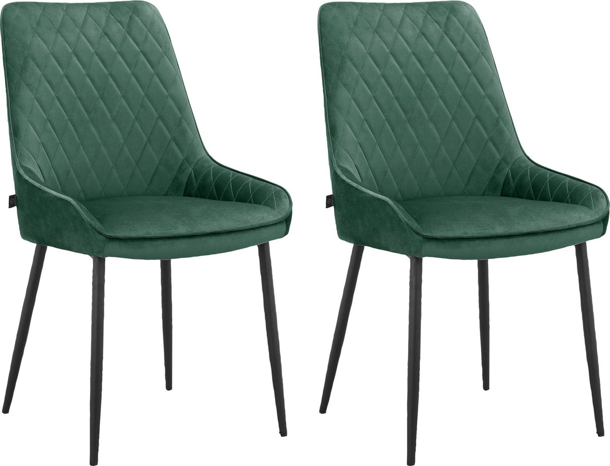 Maya-Eetkamerstoel - Donkergroen - Set van 2