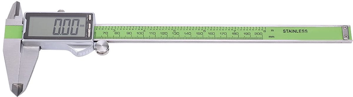 Digitale schuifmaat van roestvrij staal, elektronische liniaal met een nauwkeurigheid van 0,01 mm, 200 mm