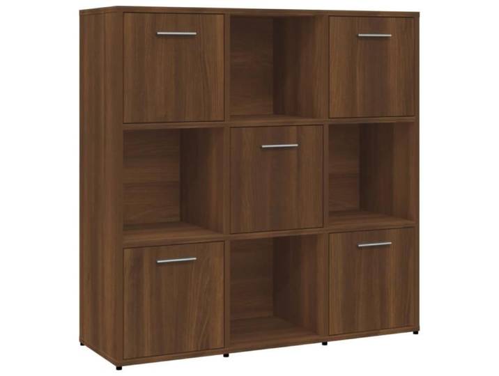 Bibliothèque - DUOKON - Chêne marron - 90x30x90 cm - 9 étagères - Design contemporain
