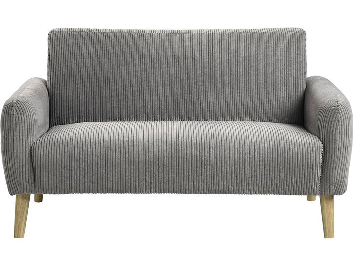 2-Sitzer GOODPRODUCT Moby , grau, B:145cm H:83cm T:75cm, Sofas, 2-Sitzer, mit Federkern, kleiner Tasche und in modernem Cordbezug