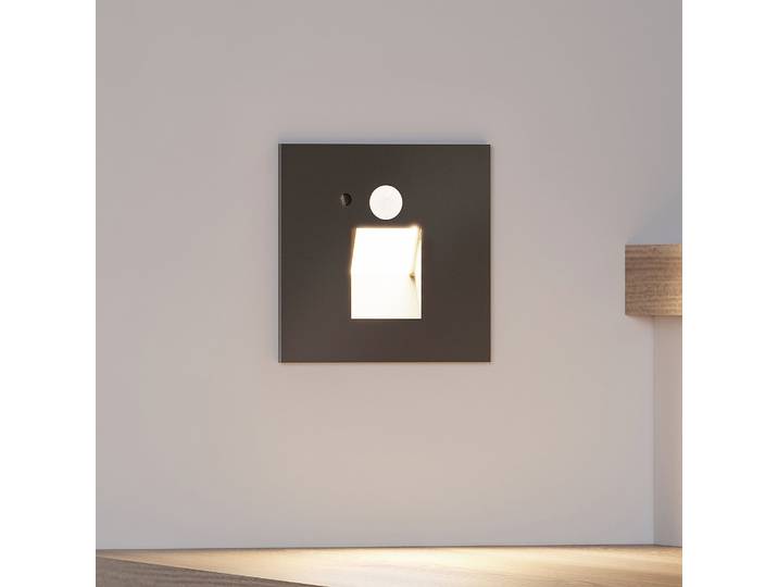 Neru Square LED Applique murale encastrée w/Sensor Black - Arcchio - Salon / séjour - Moderne - Métal - Angulaire