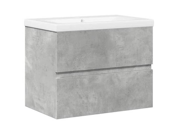 Salle de bain complète - VIDAXL - M120 - Gris béton - Bois d'ingénierie - Céramique
