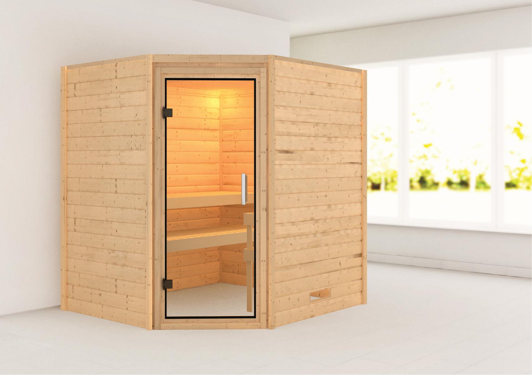 KARIBUHOLZT Sauna Mia Eck, o. Zub. klarglas GGT 16880567